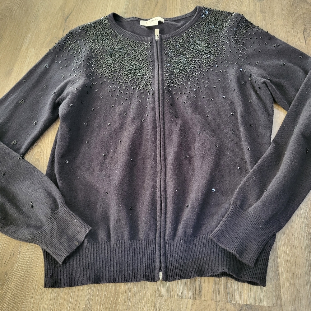MICHAEL Michael Kors Black Embellished Knit Cardigan & Shell Set - Picture 3 of 15